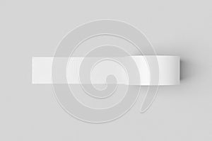 White unrolled duct tape mockup on a grey background