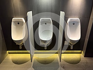White urinals in the men's toilet