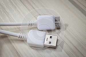 White usb 3.0 cable with micro B connector