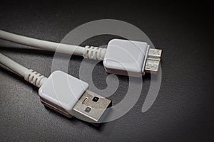 White usb 3.0 cable with micro B connector