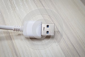 White usb 3.0 cable with micro B connector