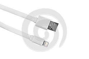 White usb-cable for iphone isolated