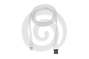 White usb-cable for iphone isolated