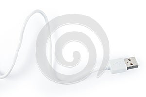 White USB cable isolated with clipping path