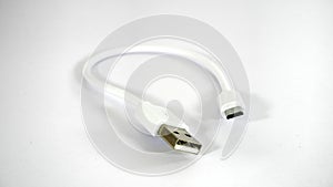 White USB cable port