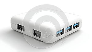 White USB Hub 3D Render