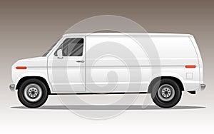 White van with blank space for text or logo