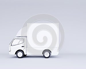 Modern white minivan on white background. 3d rendering