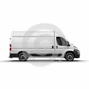 White Van Delivery On White Background Stock Photo With Graphic Quality