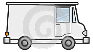 White van icon. Shiping transport. Cargo auto photo
