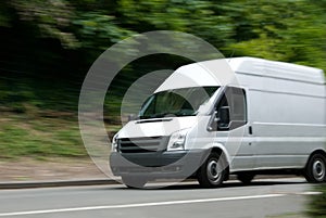 White Van Moving Fast photo