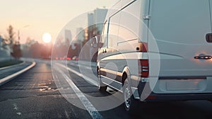 The white van on road.AI generated image