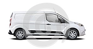 Ford Transit Connect white van isolated on white background photo