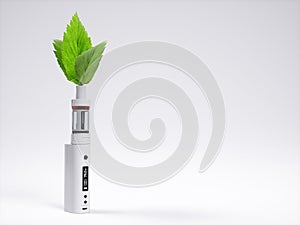 White vaping ecig battery mod. 3d rendering