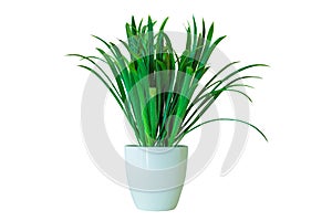 White vase artificial green grass realistic for decoration creative design office home working restuarant