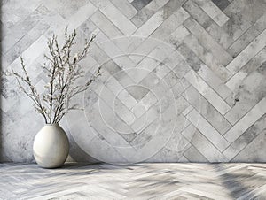 White Vase in Chevron Interior