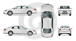 White vector car. sedan template