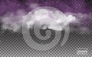 White vector cloudiness mist or smog background. Fog or smoke transparent special effect. Vector illustration