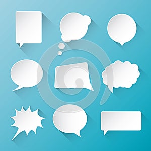 White vector communication speech bubble clouds wi