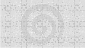 White Vector Jigsaw Puzzle Pieces in a 16x9 Dimension
