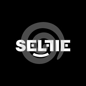 White vector logo SELFI on a black background. Beautiful and modern design for branding.