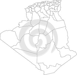 White map of Algeria