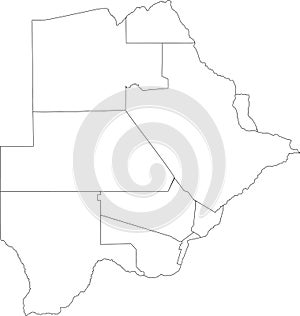 White map of Botswana