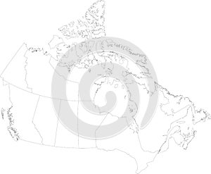 White map of Canada
