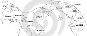 White map of Panama