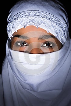 White veil on African woman