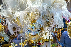 White Venetian Masks Venice Italy