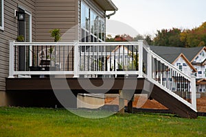 White veranda and railing posts