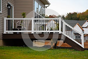 White veranda and railing posts photo