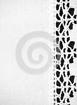 White vertical background with crochet border