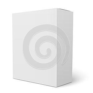 White vertical cardboard box template