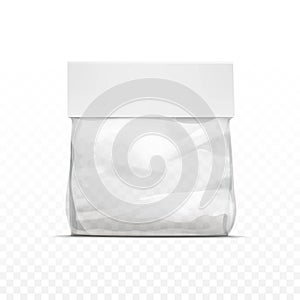 White Vertical Sealed Transparent Plastic Bag photo