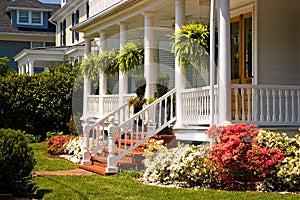 White Victorian porch photo