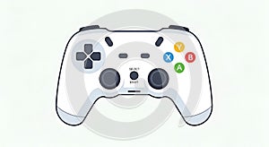 White Video Game Controller on White Background