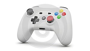 White video game controller isolated on white background