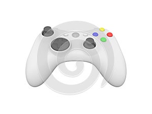 White Video Game Controller on White