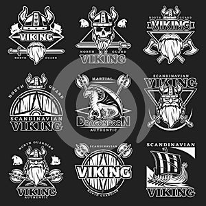 White Viking Emblem Set