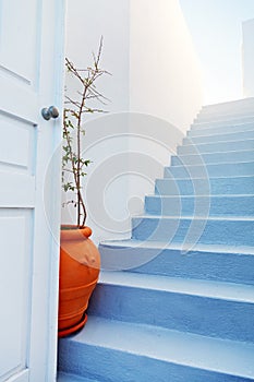 White villa house in Oia, Santorini