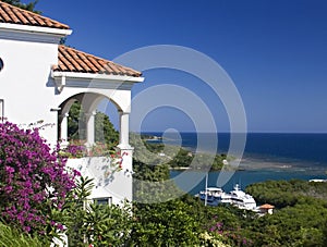 White villa over the ocean