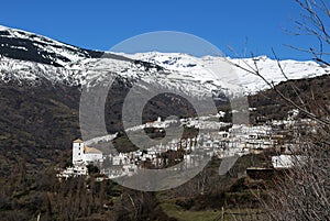 White village in mountains, Bubion, Spain.