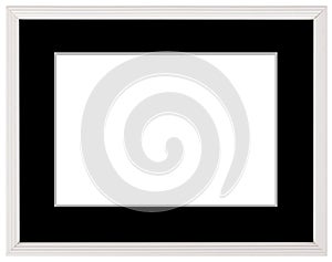 White vintage frame isolated on white. White frame simple design.