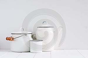 White vintage kitchenware