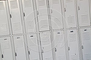 White Vintage Lockers Outside a School