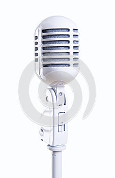 White vintage microphone