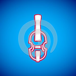 White Violin icon isolated on blue background. Musical instrument. Vector