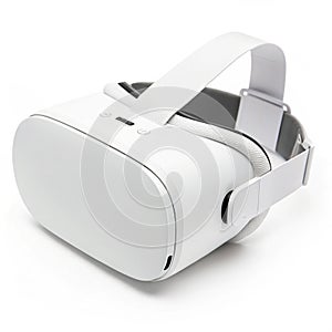 White virtual reality headset isolated on white background